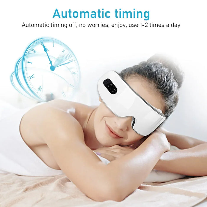 Updated Smart Eye Massager Hot Compress Bluetooth Music Heating Fatigue Relief Foldable USB Charging Eye Care