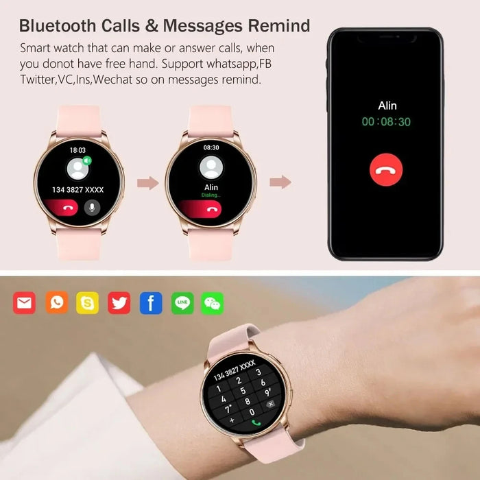 Bluetooth Call Smart Watch Women Custom Dial Steel Watches Men Sports Fitness Tracker Heart Rate Smartwatch For Android IOS Y33