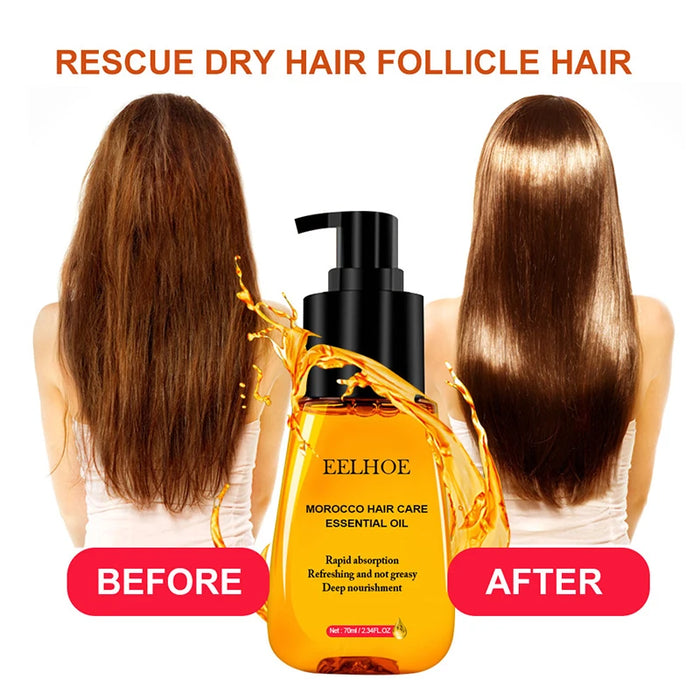 70Ml Morocco Argan Hair Oil Nourishing Repair Damaged Restore Improve Split Hair Rough Remove Smoothing Soft Hair Essence New