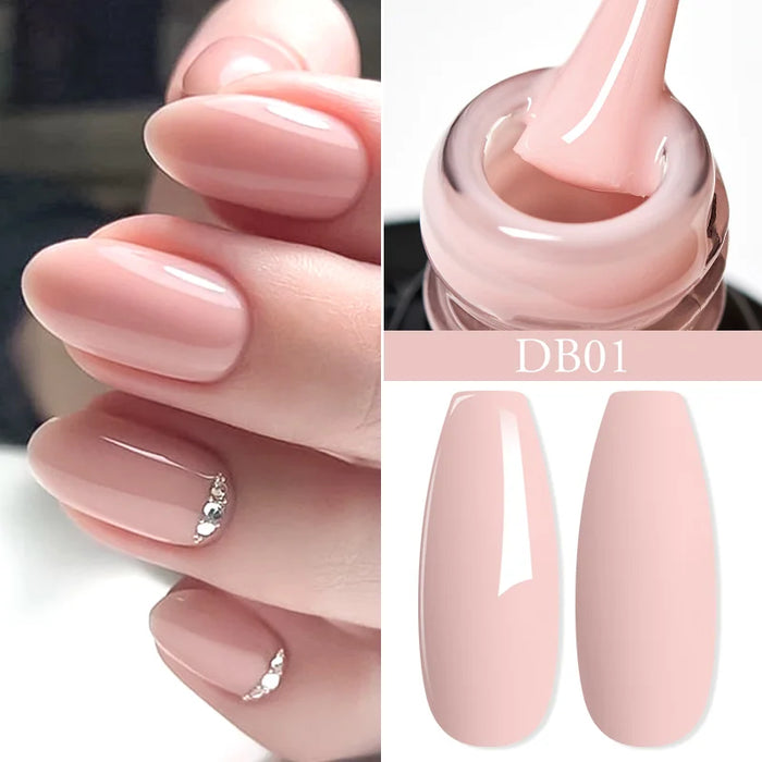 10/12PCS Nude Gel Nail Polish Set Pink Red Glitter Semi Permanent Hybrid Gel Varnishes Soak Off UV Lamp For Manicure Base Top