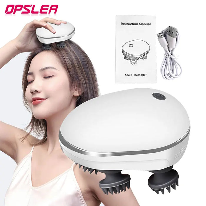 Infrared Scalp Massager with 4 Kneading Massage Heads Head Massager for Hair Growth Red Light Nourishes Hair Body Relaxment Care