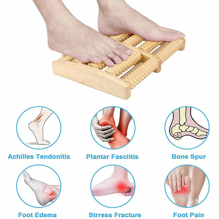 Wooden Foot Roller Wood Care Massage Reflexology Muscle Relax Relief Massager Spa Gift Anti Cellulite Foot Massager Care Tools