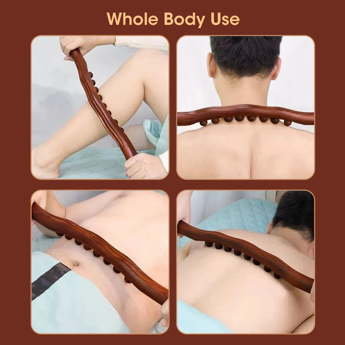 Wood Roller Massage Stick Tools Lymphatic Drainage Therapy Fascia Blaster Stomach Cellulite Massager for Neck Back Waist Leg