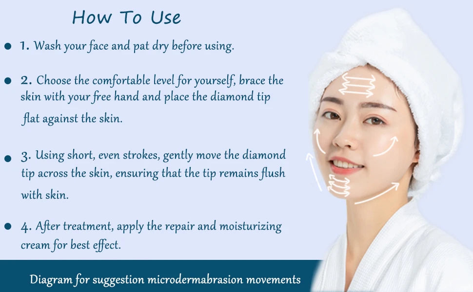 Portable Diamond Microdermabrasion Machine For Blackhead Removal Acne Clearning Skin Rejuvenation Home Facial SPA Tool