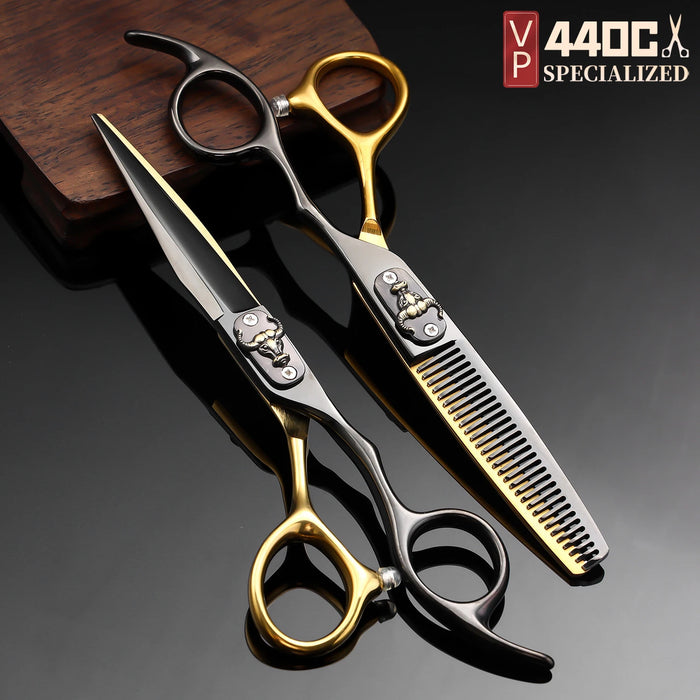 VP Hair Scissors Professional Barber Accessories Hairdresser Cutting Tools Thinning Shears Hairdressing Scissor 6Inch 440C Steel