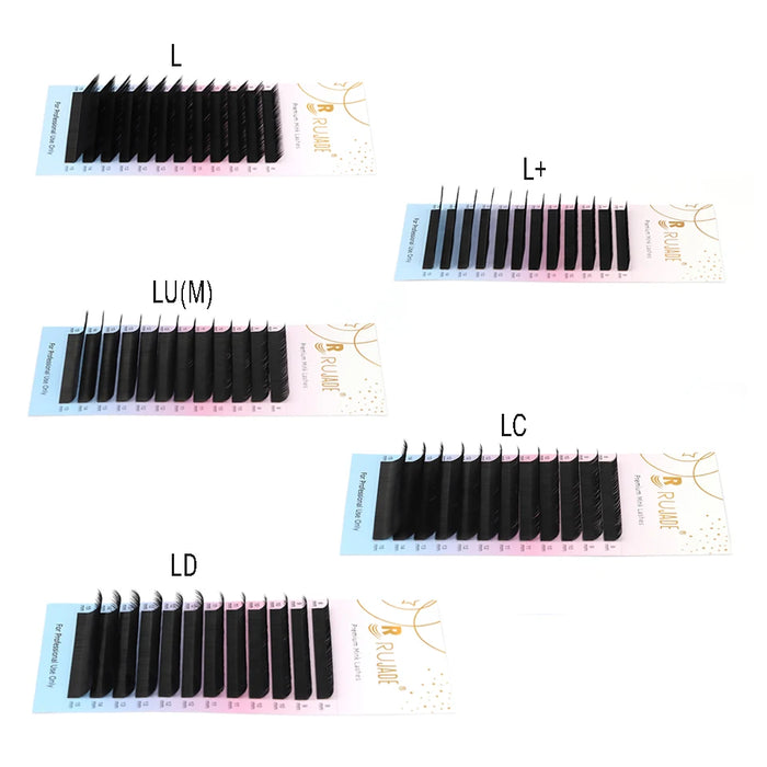 Rujade M LC L Curl Lash Extension MIX Matte Faux Mink Eyelashes Extension Individual Eyelashes LU L+ LD Makeup False Lash Cilios