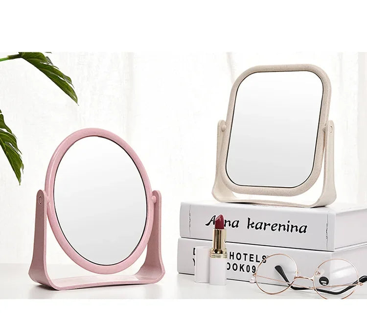 Classic Custom Double Sided 360 Degree Rotating Colorful Magnifying Makeup Personalized Round Desktop Plastic Mirror