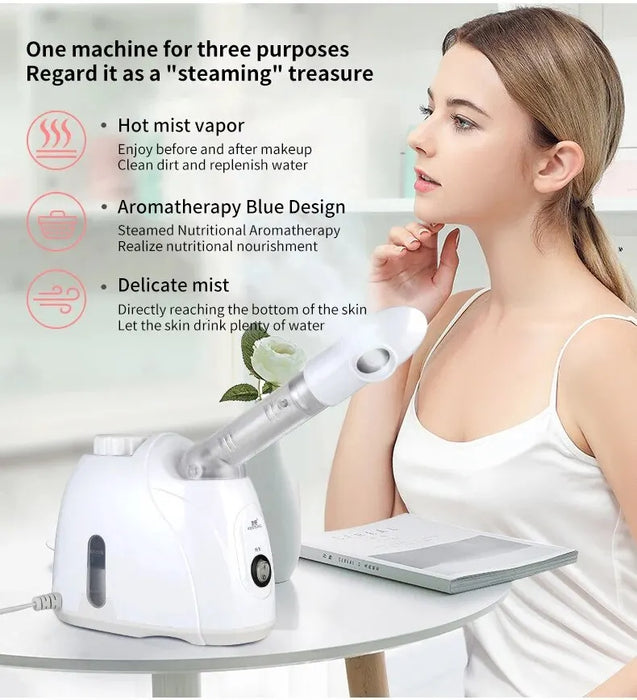 Facial Steamer with Extendable Arm Steaming Warm Mist Humidifier for Face Spa Sinuses Moisturizing, Homeuse Or Salon