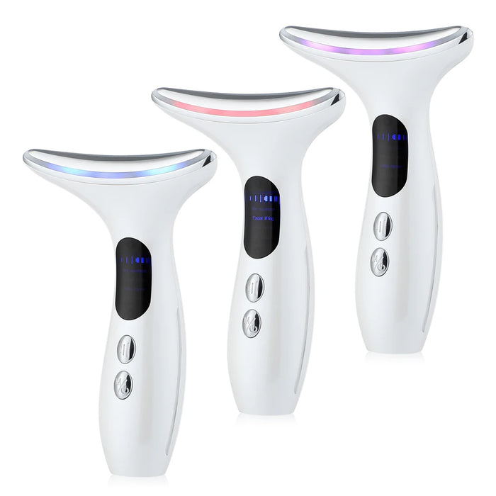 EMS Neck Face Beauty Device LED Photon Therapy Firming Lifting Skin Wrinkle Removal Thin Double Chin Vibration Facial Massager