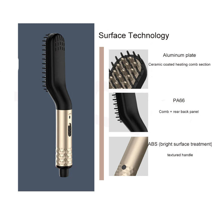 Hot Comb Straightener Electric Negative Ion Heating Comb For Men Beard Hair Straightening Brush Wet Dry Use Quick Hair Styler