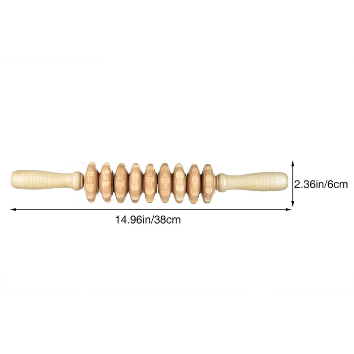 Wooden Therapy Massager Roller Trigger Point Massager Stick for Fascia Cellulite Muscle & Abdomen Body Muscle Belly Relief Tool