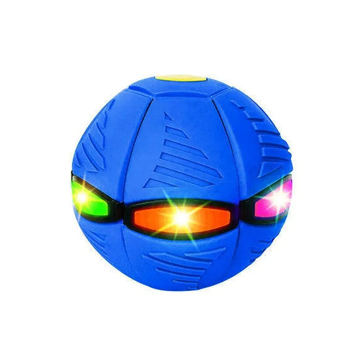 Outdoor Deformable Glowing Multiplayer UFO Football Flexible Deformation Led Flying Flat Throw Elastic Bouncing Ball