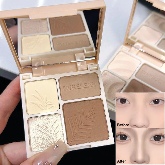 4 Colors Facial Highlighter Makeup Palette 3D Nose Shadow Cosmetics Matte Face Contouring Shadow Palette Face Beauty Makeup Tool