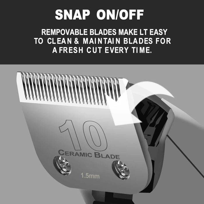 Detachable Pet Clipper Blades Set Compatible With For Most Andis, Oster, Wahl A5 Clippers,Made of Ceramic Blade&Carbon Steel