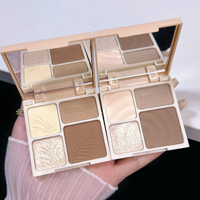 4 Colors Facial Highlighter Makeup Palette 3D Nose Shadow Cosmetics Matte Face Contouring Shadow Palette Face Beauty Makeup Tool