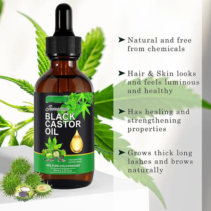 1/2/3/5 Black Castor Oil Nourishes Skin Massage Essential Oil Eyebrows Growth Prevents Skin Aging Hair Care Products