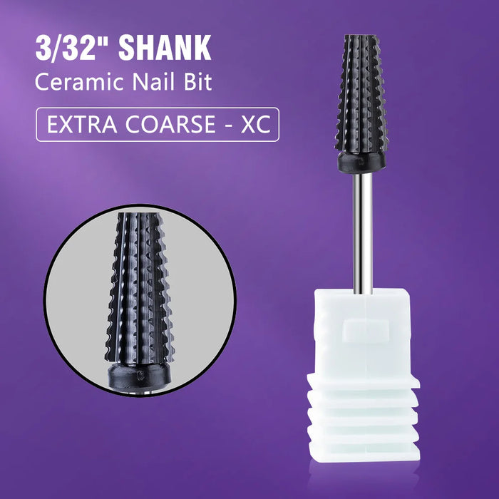 Black 5 in 1 Ceramic Nail Drill Bit For Electric Drill Machine 3/32" Shank Milling Cutter Fast remove Acrylic or Hard Gel