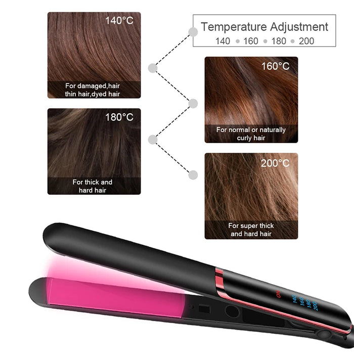 Professional Hair Straightener Ceramic Ionic Fast Heat-Up Hair Flat Iron Negative Ion  Iron Lcd Display Hair Straightener