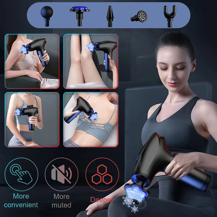 Massage Gun Cold Compress Muscle Massager Electric Percussion Pistol Massagers For Body Neck Back Relaxation Fitness Slimmin