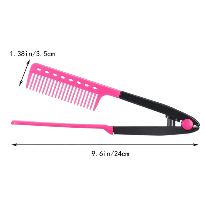 Flat Comb Straightening Comb Salon Hair Brush Combs Hairdressing Styling Hair Straightener V-shaped Straight Comb Straightener