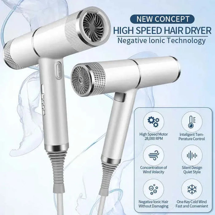 High Speed Hair Dryer Electric Negative Ion Hair Dryer Constant Temperature Care Hair  Portable Essential For Home And Travel