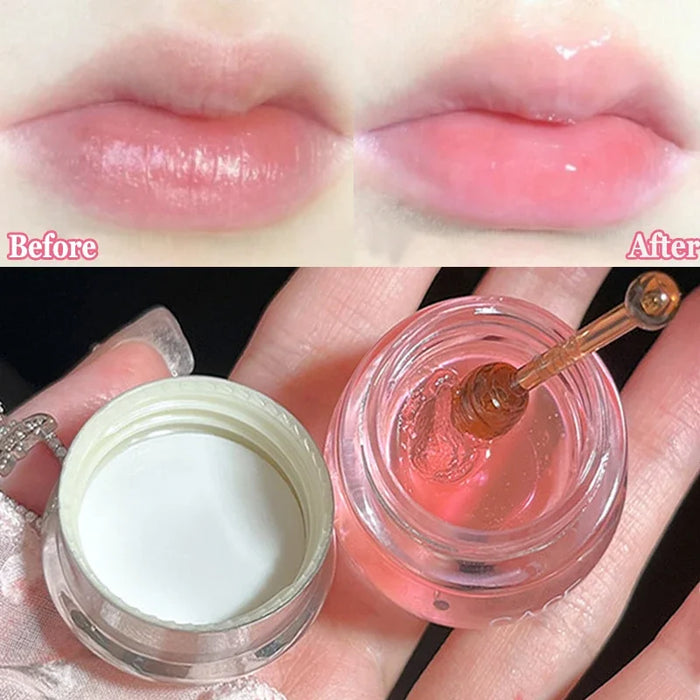 Moisturizing Lip Balm Lip Mask Lips Care Makeup Honey Peach Anti-Cracking Fades Lips Lines Lipsticks Base Makeup Jelly Lip Balm