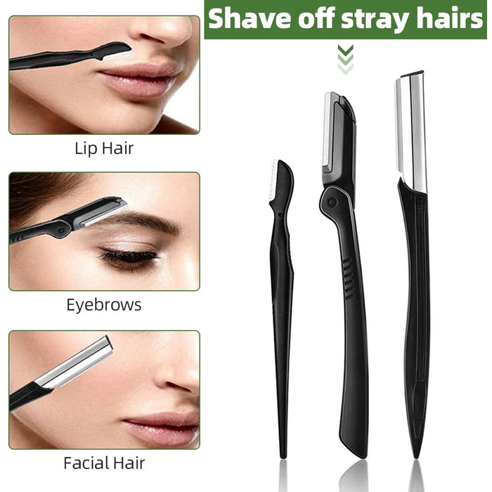 Eyebrow Trimmer Set Trimming Knife Women's Make-up Accessories Professional Trimmer Stainless Steel Blades Scissors Makeup Tool