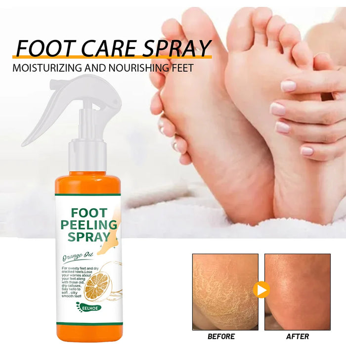 100ml Foot Peeling Spray Orange Essential Oil Exfoliating Peel Dead Skin Remover