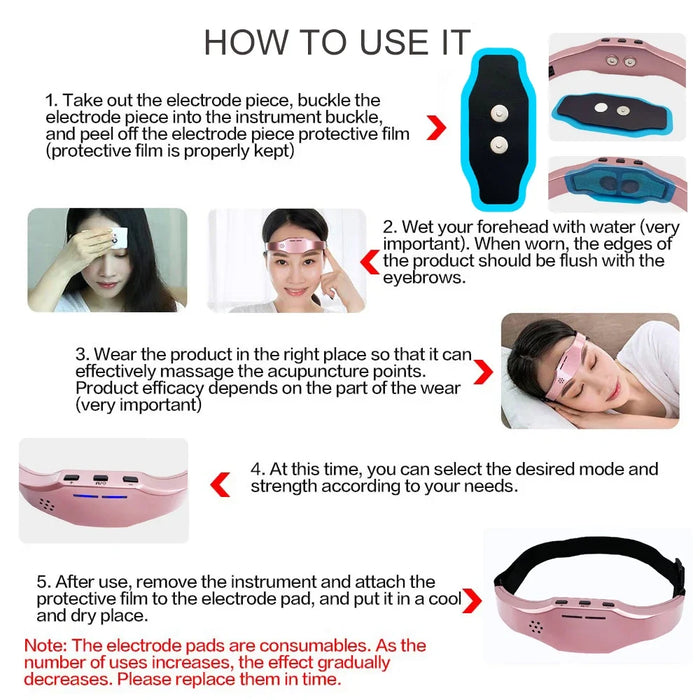 Smart Sleep Head Massager Wireless Electric Sleep Instrument Improve Insomnia Therapy Device Relieving Headache Brain Relaxation