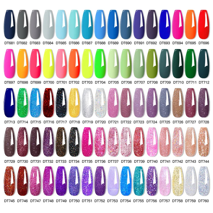 MEET ACROSS 160 Colors 7.3ml Gel Nail Polish Pink Green Blue Fluorescent Summer Glitter Varnish Semi Permanent Nail Art Gel