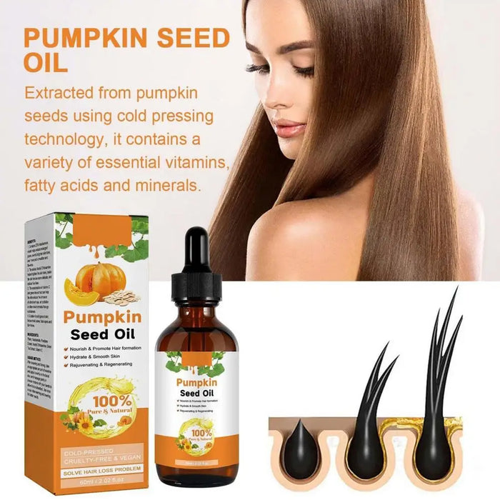 NEW 60ml Hair Growth Pumpkin Seed Oil Body Skin Nourishing Scalp Massage Health Dry Damaged Cracked Repair Nourishing