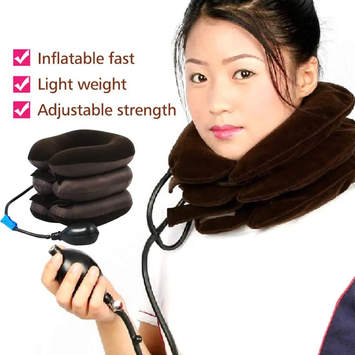 Massager Inflatable Neck Cervical Vertebra Traction Brace Device Unit For Headache Head Back Shoulder Neck Pain Health Care