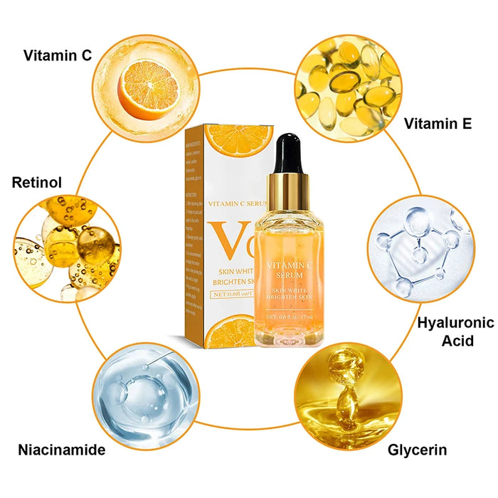 Vitamin C Whitening Serum Face Remove Dark Spots Freckles Fade Melanin Retinol Anti-wrinkle Essence Brightening Korean Skincare