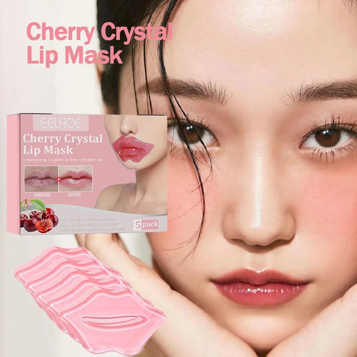 5 Pack Cherry Crystal Lip Mask Moisturizing Nourishing Lip Sticks Fade Lip Liner Beauty Lip Care