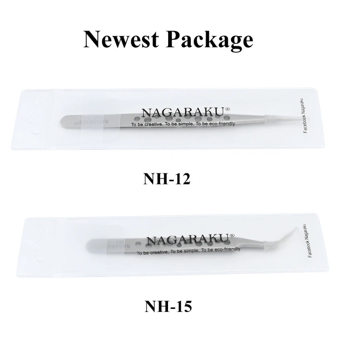 NAGARAKU Makeup Eyelashes 2pcs set N-01 N-02  Eyelashes Tweezers NH-12 NH-15  Accurate Lashes ST-12 ST-15  Pincet Stainless