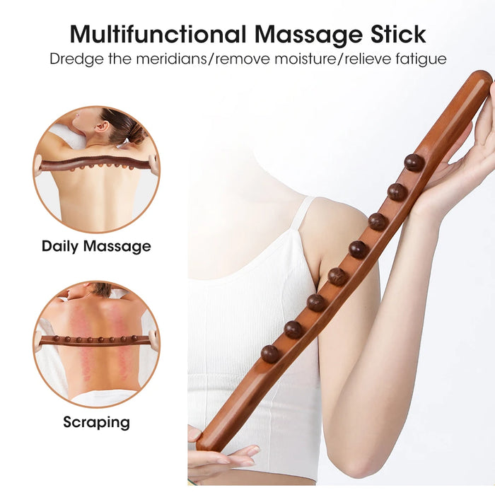 Wood Roller Massage Stick Tools Lymphatic Drainage Therapy Fascia Blaster Stomach Cellulite Massager for Neck Back Waist Leg