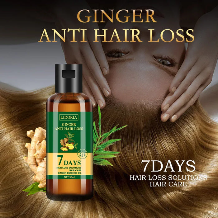 Powerful Ginger Hair Growth Product for Men Women Anti Hair Loss Serum Scalp Baldness Treat Hair Regrowth Prevent Alopecia Oil