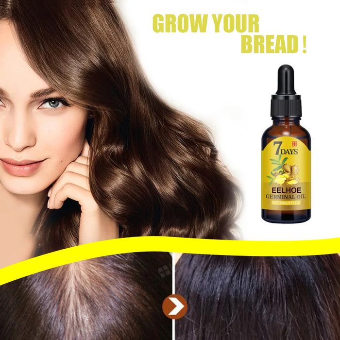 Ginger Fast Hair Growth Oil Anti Hair Loss Treatment for Man Women Serum Scalp Baldhead Repair Nourish Root Fast Growing Product