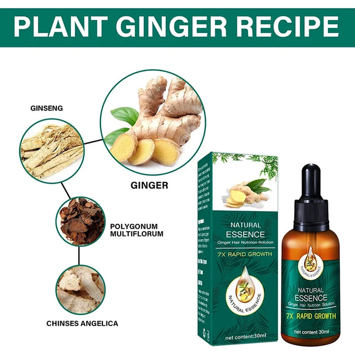 Hair Fast Growth Hair Care Essential Oil Natural Ginger Hair Regrowth Products Serum Hair Care Anti Hair Loss Series 2024