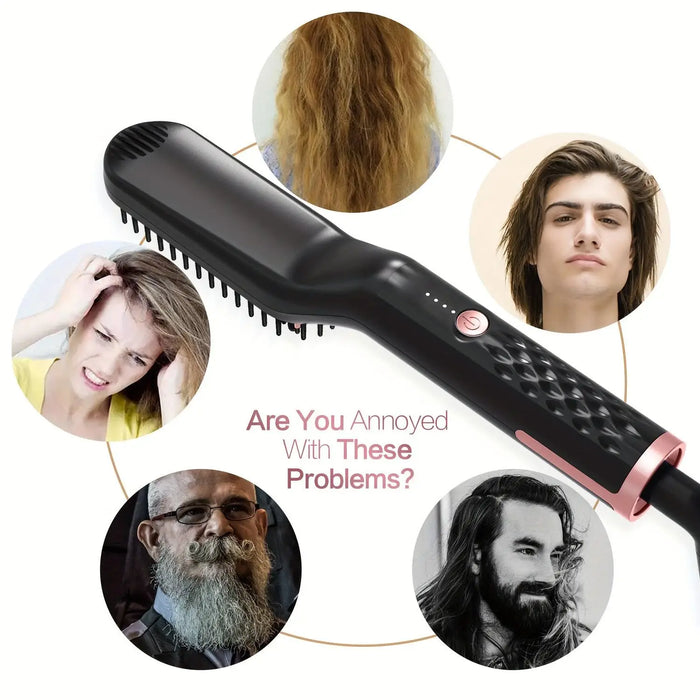 Professional Curler Straightener Comb Fashion Fast Heating Ceramic Hair Straightener Electric Straighten Hair Brush