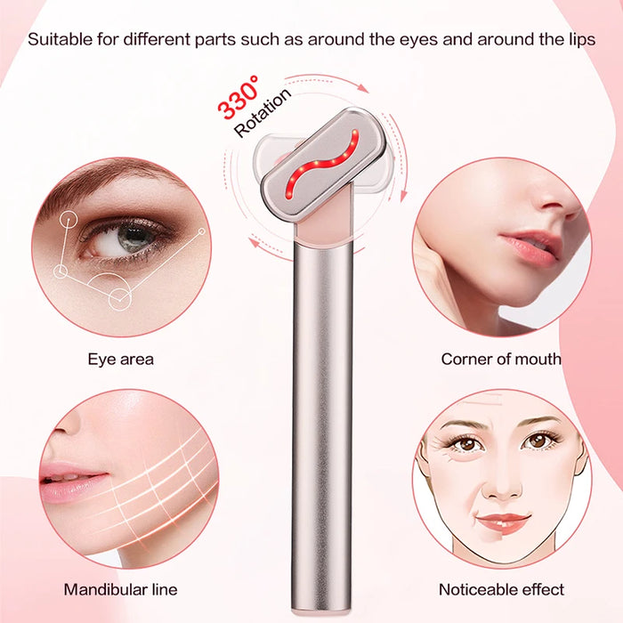 EMS Microcurrent Face Lifting Device Red Light Facial Wand Eye Neck Massager Skin Tightening  Anti Wrinkle Skin Care Beauty Tool