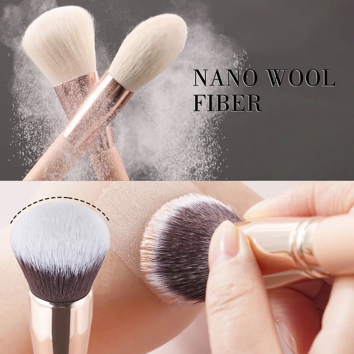 BEILI Pink Makeup Brushes High Quality Powder Foundation Blush Eyeshadow Make Up Brush Set  Natural Hair косметика