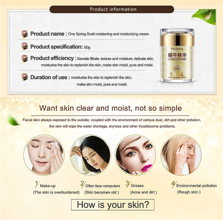 Skincare Set Snail Cream Collagen Cream Anti Aging Whiten Skin Face Cream Fade Dark Eye Circles Remove Eye Bags Eye Serum