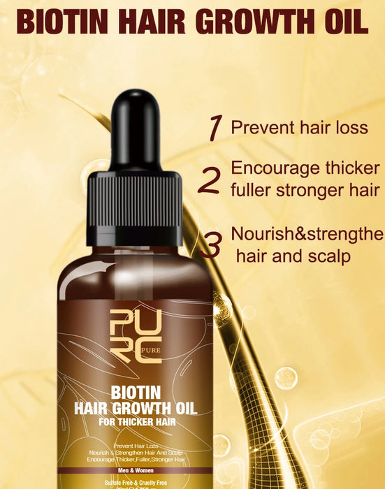 Biotin Fast Hair Growth Oil Shampoo Conditioner Set Anti Hair Loss Treatment for Men Women Regrowth Beauty Health Gift PURC