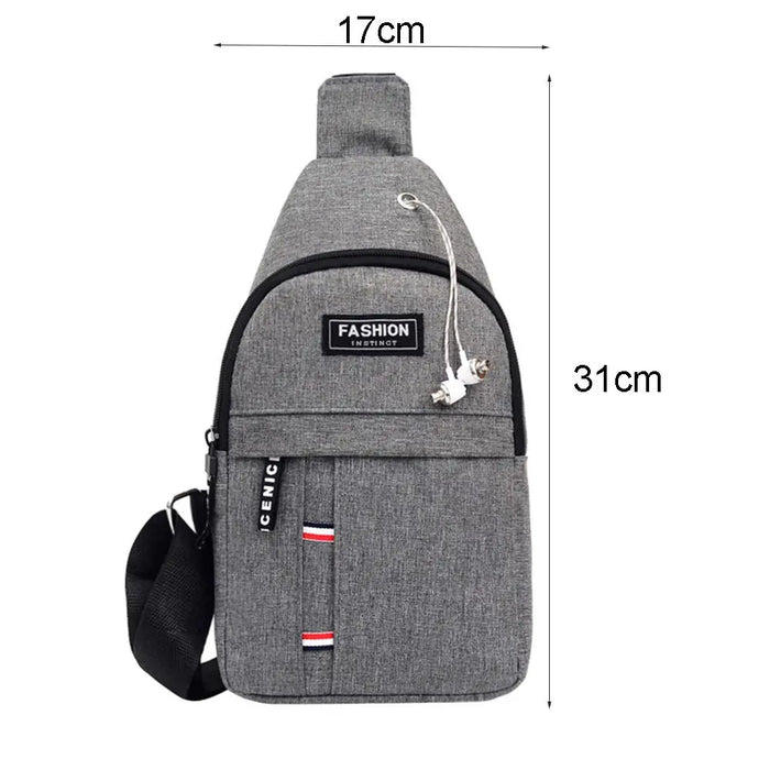 Men's Chest Bag New Fashion Korean-Style Casual Sports Water-Proof Shoulder Crossbody Bag Cross Body Chest Bag for Men