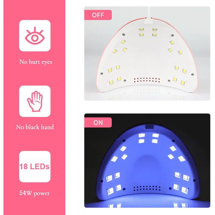 LULAA USB 18 UV Lights Drying Lamp For Curing Gel LED Nail Phototherapy Machine Professional Manicure Tool Salon Equipment