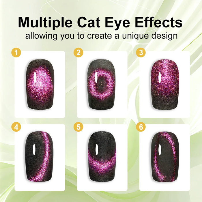 Rainbow Glitter Cat Eye Magnetic Nail Polish Set Starry Sparkle Chameleon Laser Cat Eye Mix Varnish Semi-Permanent Nail Salon Us