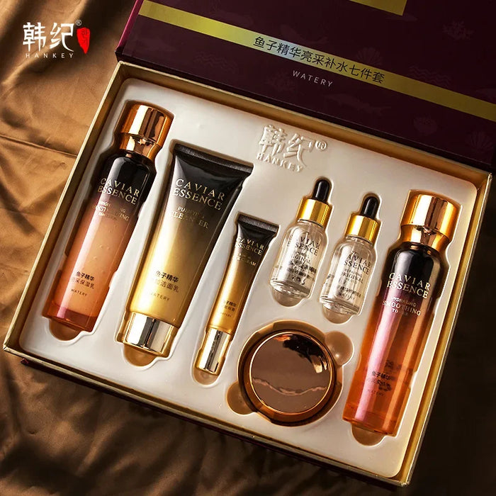 Caviar Antiwrinkle Moisturizing Hyaluronic Acid Facial Care Set Toner Antiaging Cleansing Brightening Eye Cream Skin Care Set