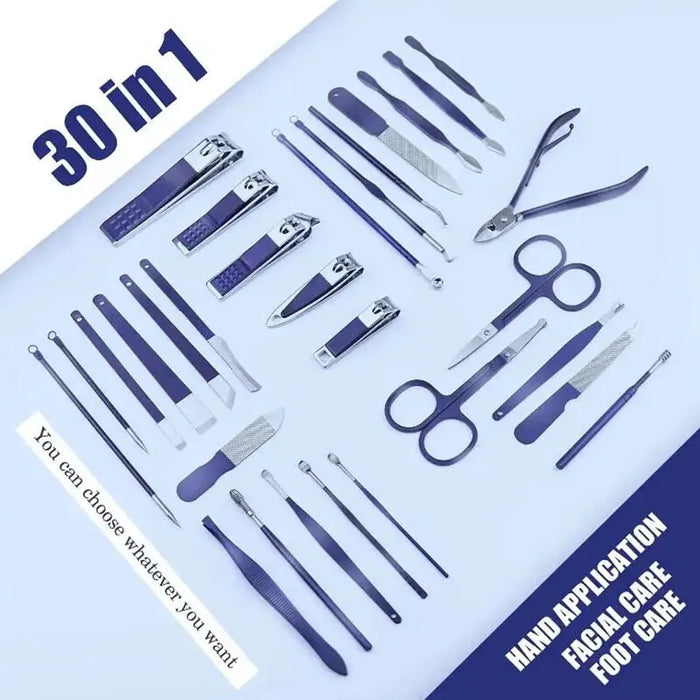 30 PCs Manicure Cutters Nail Clipper Set Household Stainless Steel Manicure Kit Nail Clippers Pedicure Nail Scissors Tool