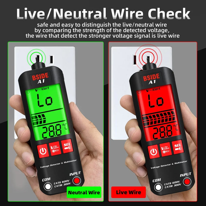 A1 Fully Automatic Anti-Burn Intelligent Digital Multimeter, Auto Senses The Zero and Fire Wires Fast Accurately Measures